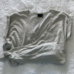 Urban Outfitters Crop Top Tie in the Side, Gray Crop Top, Cozy Top.